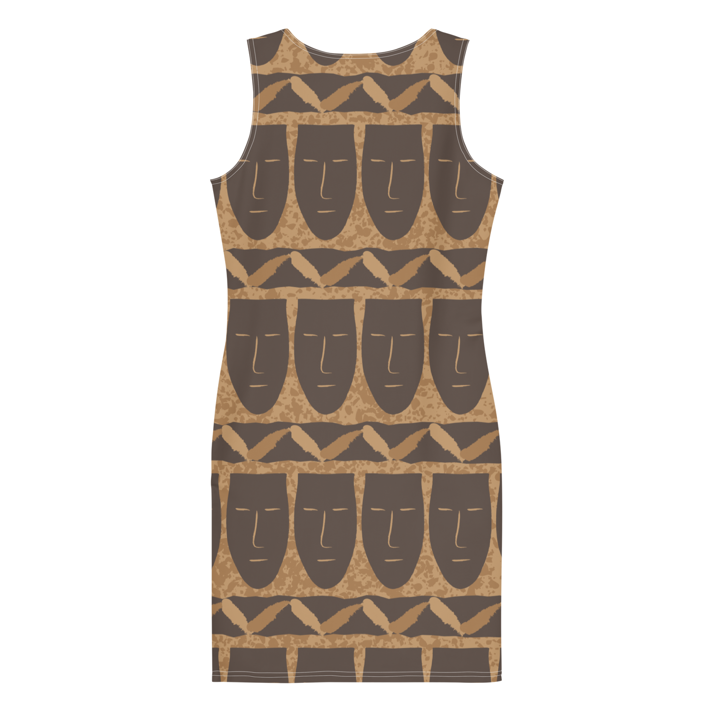 Mask Pattern Bodycon dress