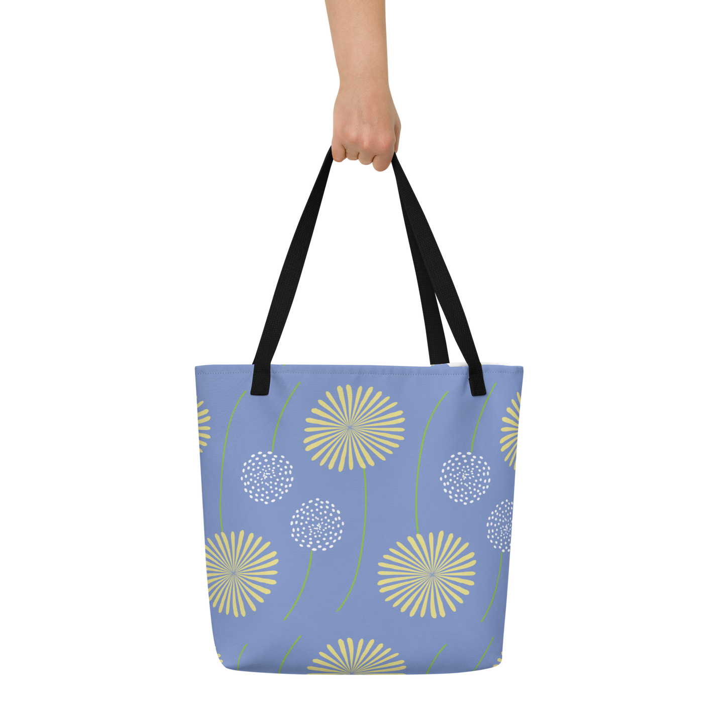 Floating Flowers All-Over Print Large Tote Bag