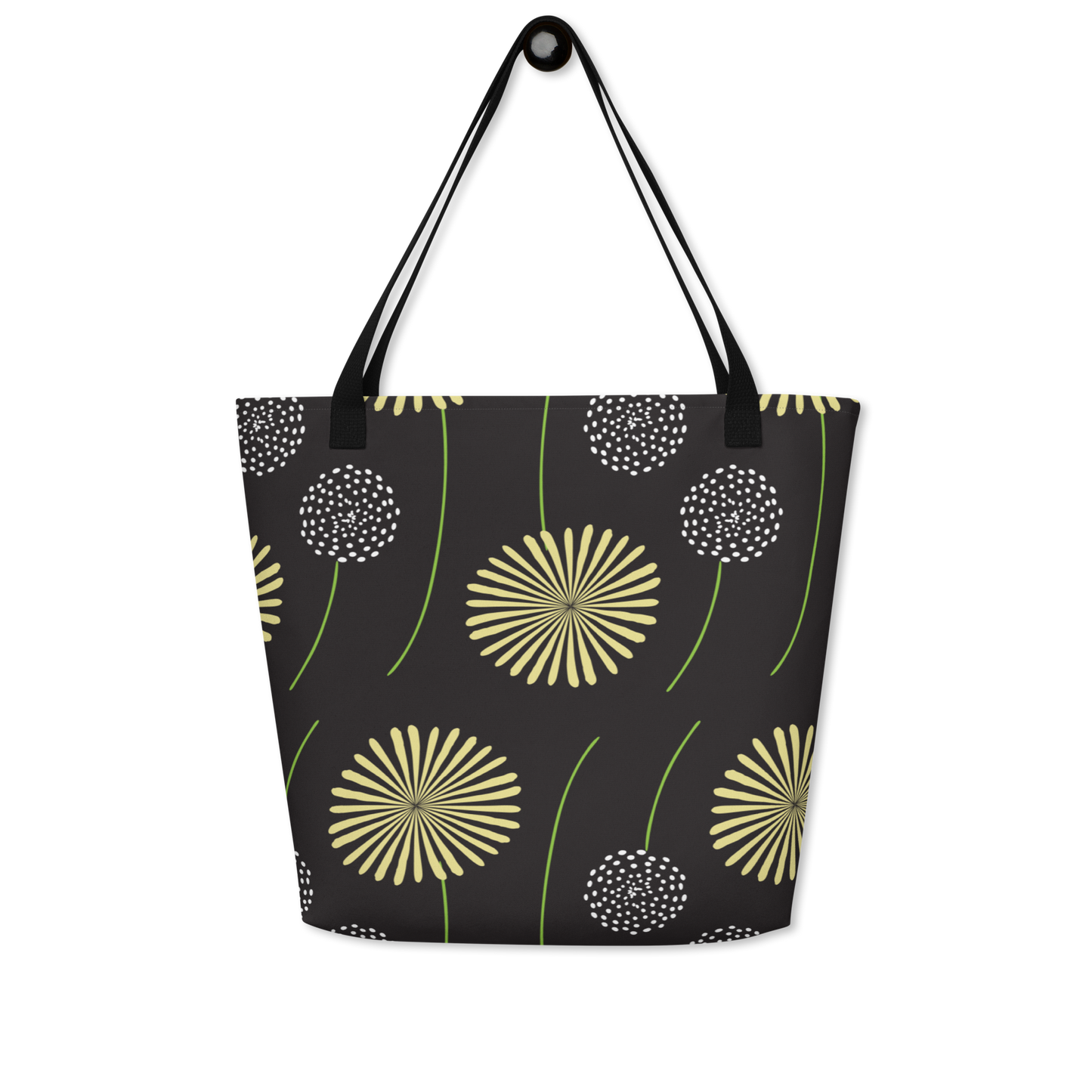 Yellow & White Floaters All-Over Print Large Tote Bag