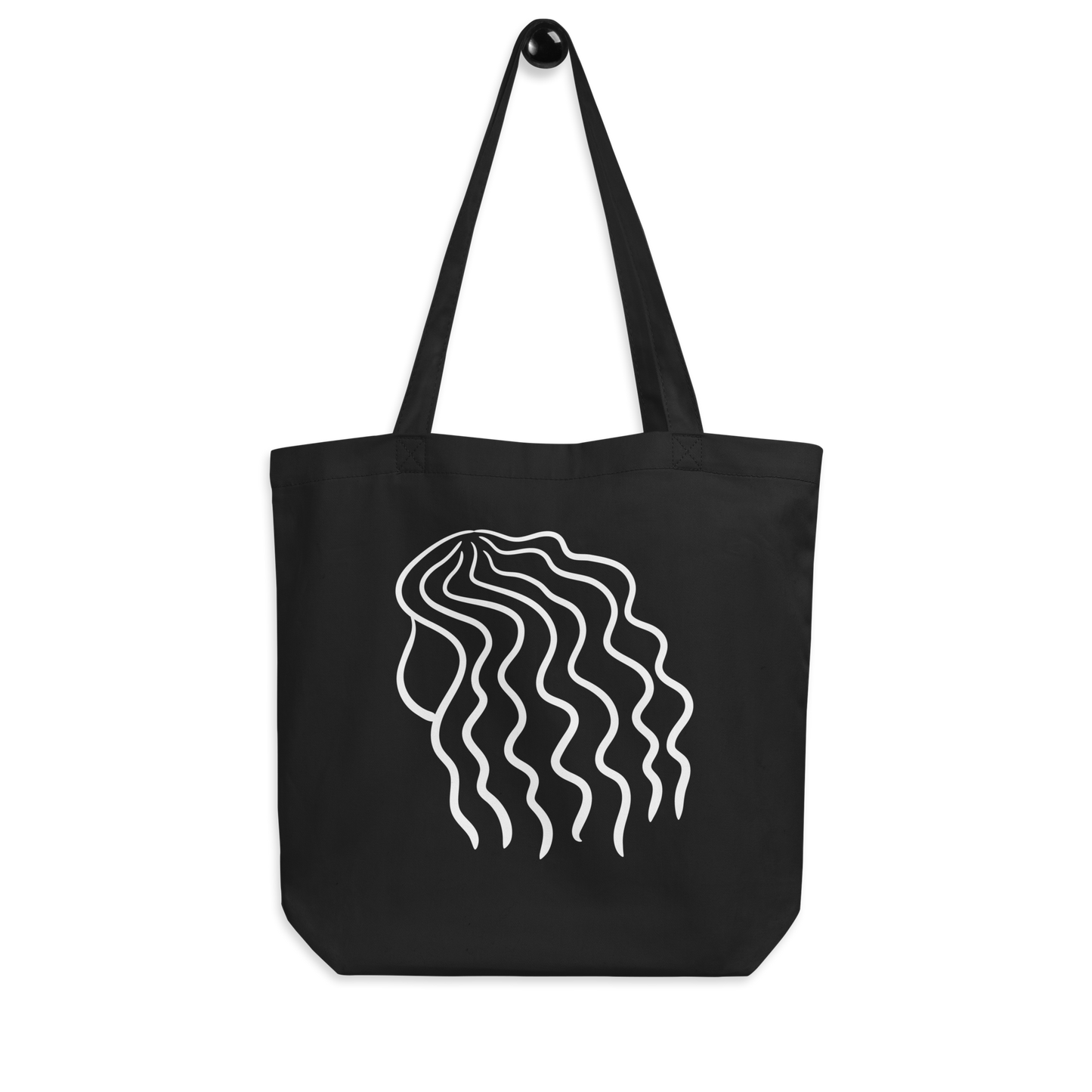 Wavy Hair (white) Eco Tote Bag