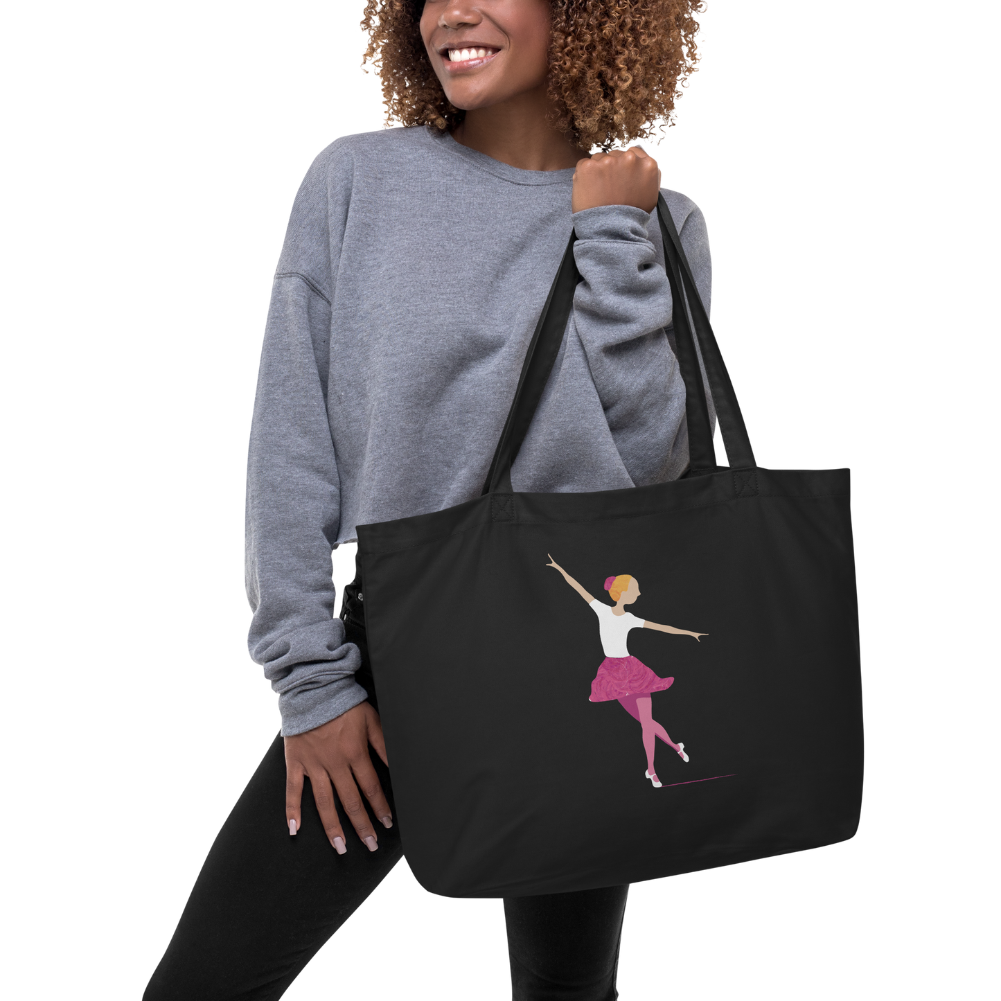 Tap-Slide Dancer large organic tote bag