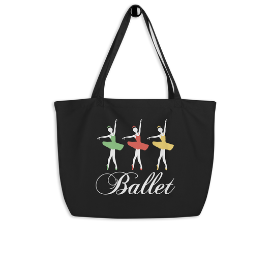 Ballet (3 dancers) Large organic tote bag