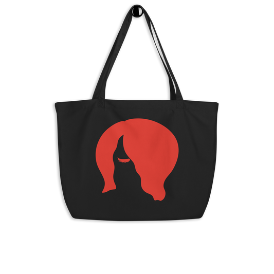 One-Eyed (red) Large organic tote bag